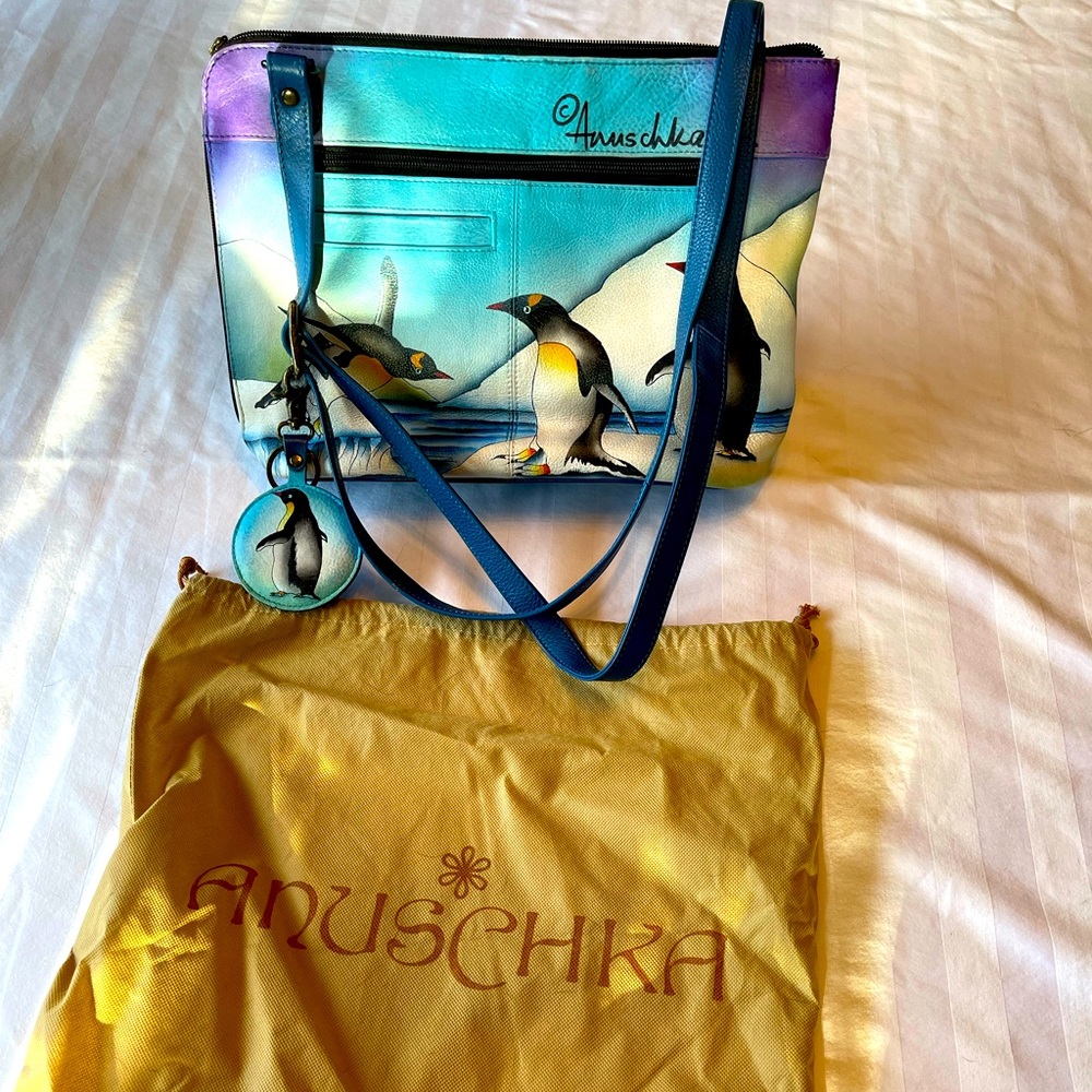 ANUSCHKA hand painted leather purse